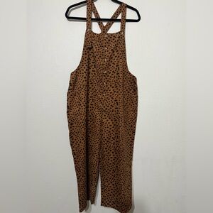 Entro Leopard Print Overalls NWT